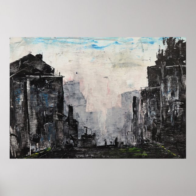 Impression de papier d'affiche abstraite de ville  (Devant)