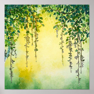 Impression de paysage botanique doux d'arbre saule