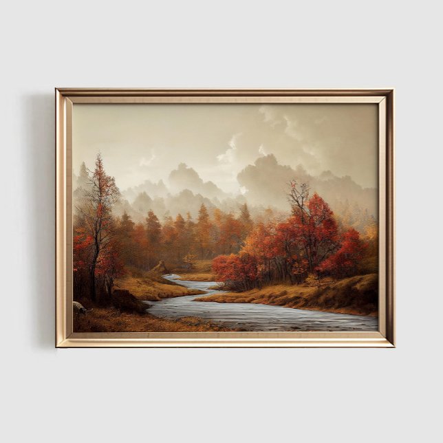 Impression de paysage d'automne, Art de feuillage  (Créateur téléchargé)