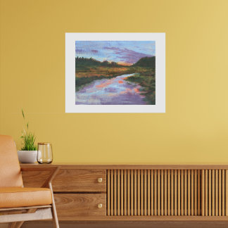 Impression de paysage de rivière pastel
