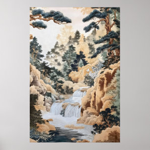Impression de paysage Ukiyo-e japonais - Flux vint
