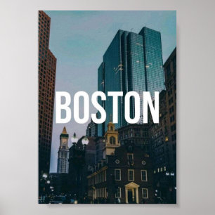 Impression de paysage urbain vintage de Boston - A