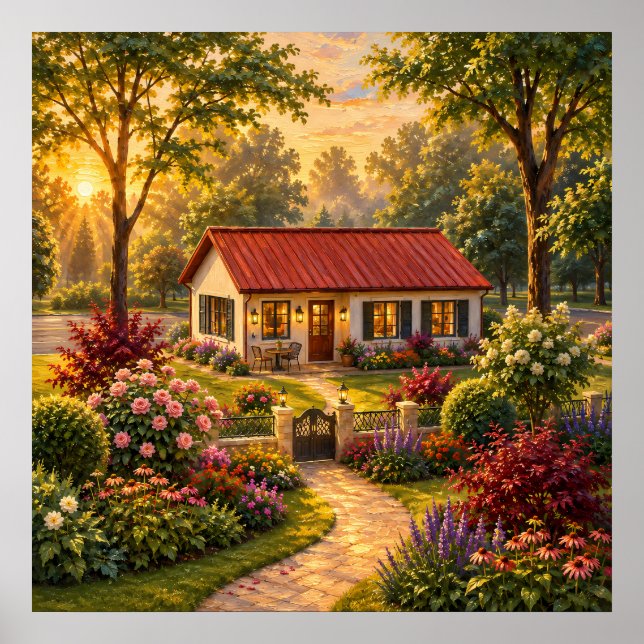 Impression de peinture à l'huile de jardin de cott (Devant)
