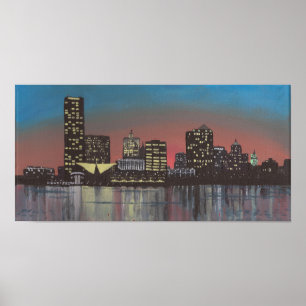 Impression de peinture de la skyline de Milwaukee