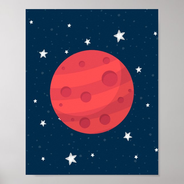 Impression de pépinière garçon Mars Étoiles Galaxi (Devant)