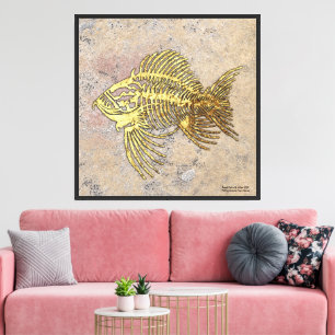 Impression de poisson fossile