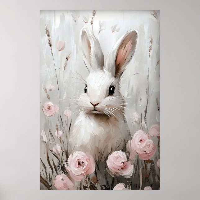 Impression de portrait de fleur de lapin, ferme vi (Devant)