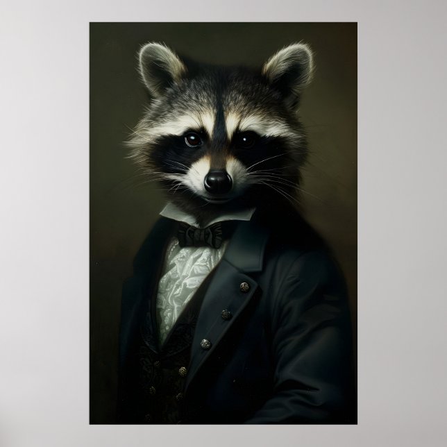 Impression de portrait de raton laveur gothique Da (Devant)