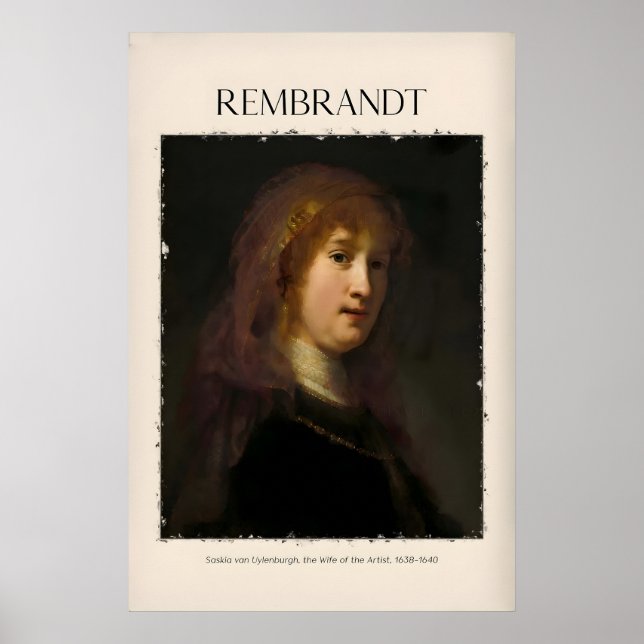 Impression de portrait de Rembrandt Saskia van Uyl (Devant)