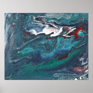 Impression de poster abstrait bleu apaisant Dagwoo