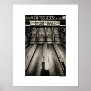 Impression de poster d'arcade Sepia Skee Ball