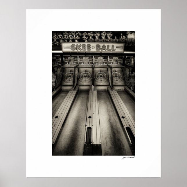 Impression de poster d'arcade Sepia Skee Ball (Devant)