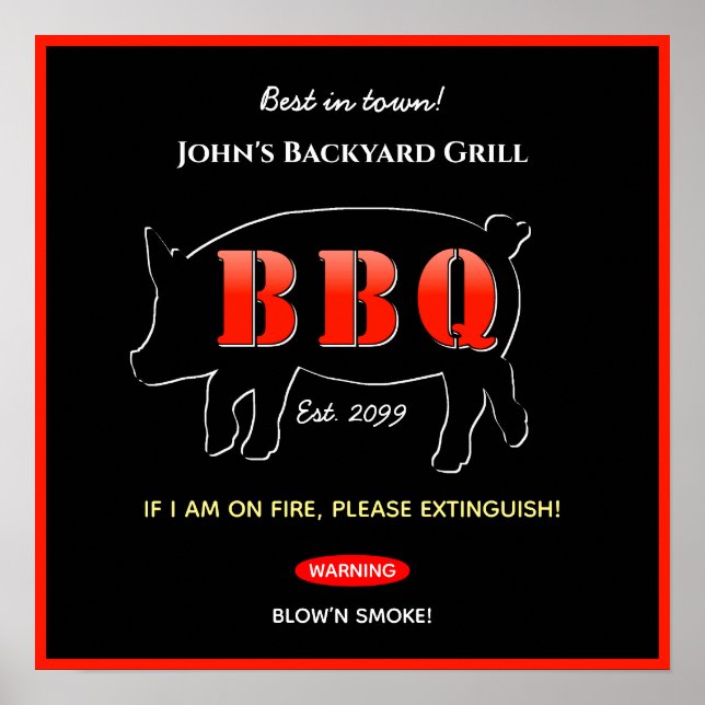 Impression de poster de barbecue à griller Maître  (Devant)