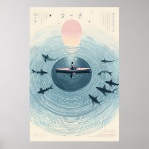 Impression de poster de kayak au lever du soleil O