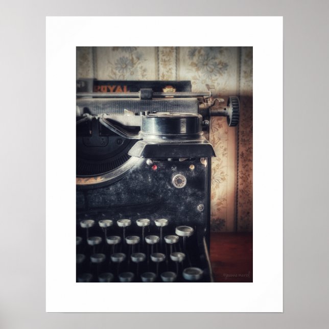 Impression de poster de machine à écrire vintage (Devant)
