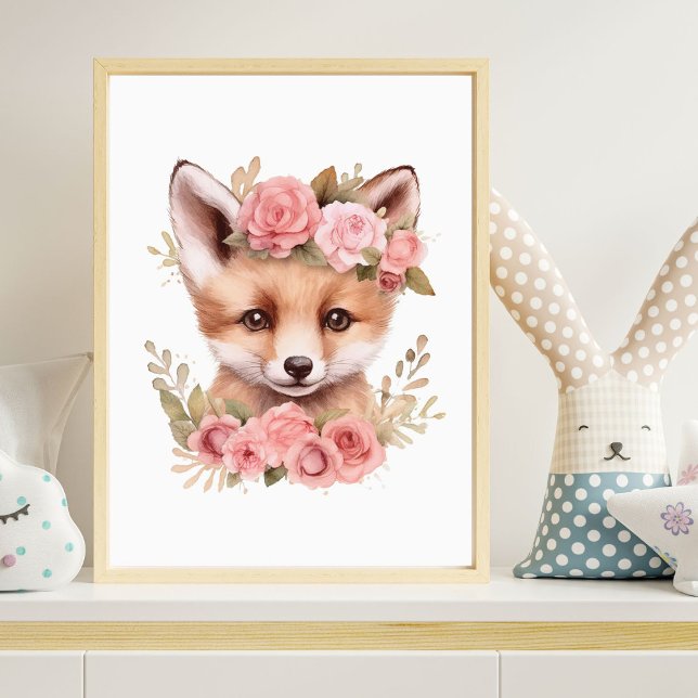 Impression de poster de nurserie fille fleurs rose (Créateur téléchargé)