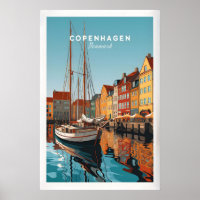 Impression de poster de voyage à Copenhague
