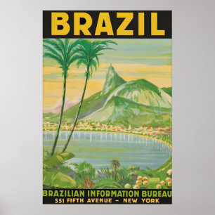 Impression de poster de voyage vintage Brésil, Rio