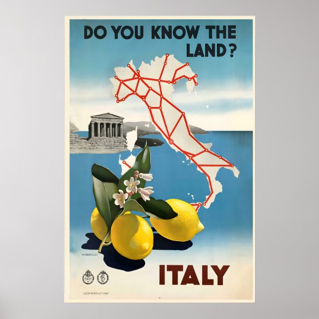 Impression de poster de voyage vintage d'Italie -  (Devant)