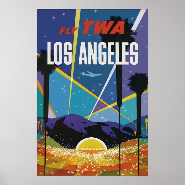 Impression de poster de voyage vintage Los Angeles (Devant)