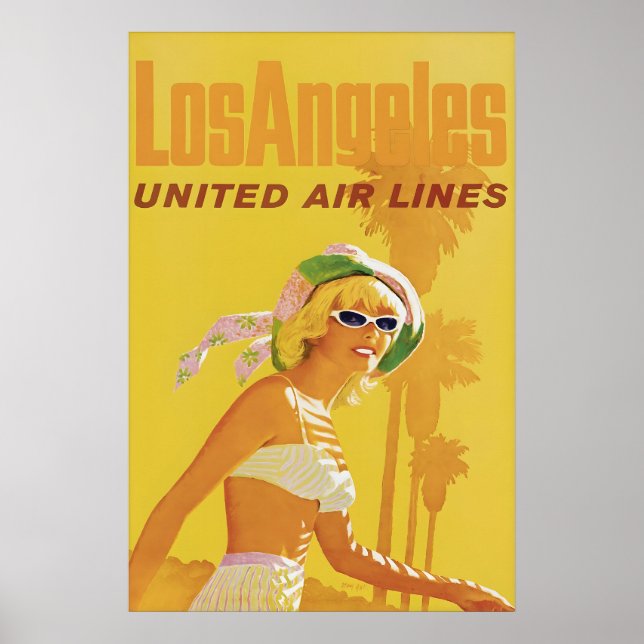 Impression de poster de voyage vintage Los Angeles (Devant)