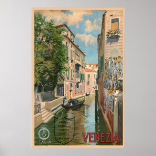 Impression de poster de voyage vintage Venise Ital