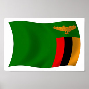 Impression de poster du drapeau de la Zambie