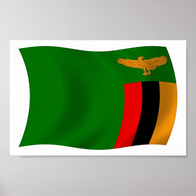 Impression de poster du drapeau de la Zambie (Devant)