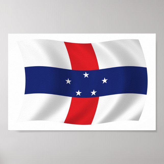 Impression de poster du drapeau des Antilles néerl (Devant)