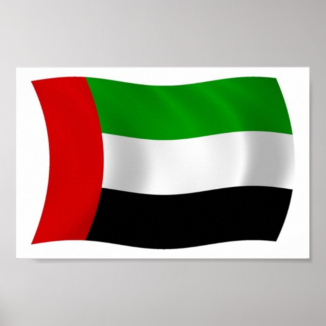 Impression de poster du drapeau des Émirats arabes (Devant)