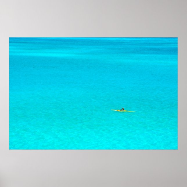 Impression de poster d'un canoë à balancier à Bora (Devant)