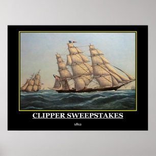 Impression de poster vintage Clipper Sweepstakes 1
