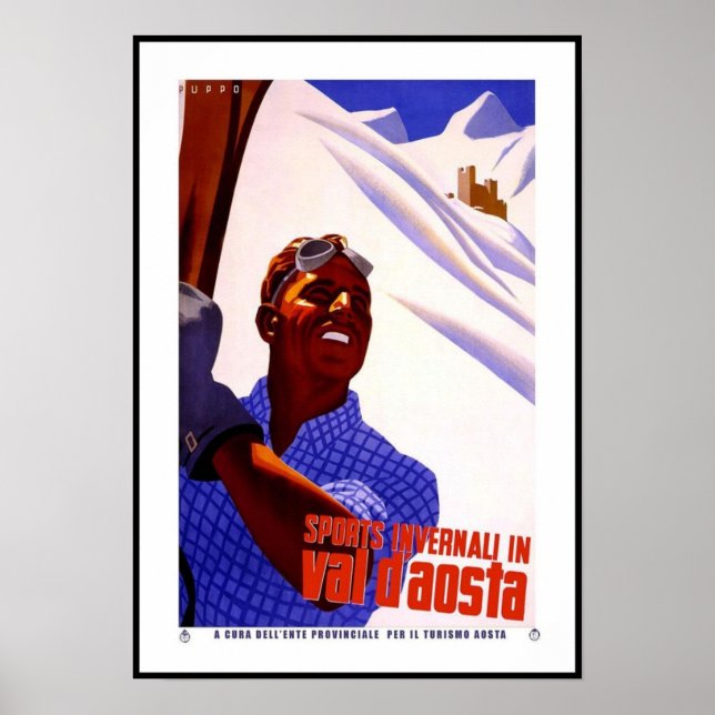Impression de poster vintage Invernali Val D'Aosta (Devant)