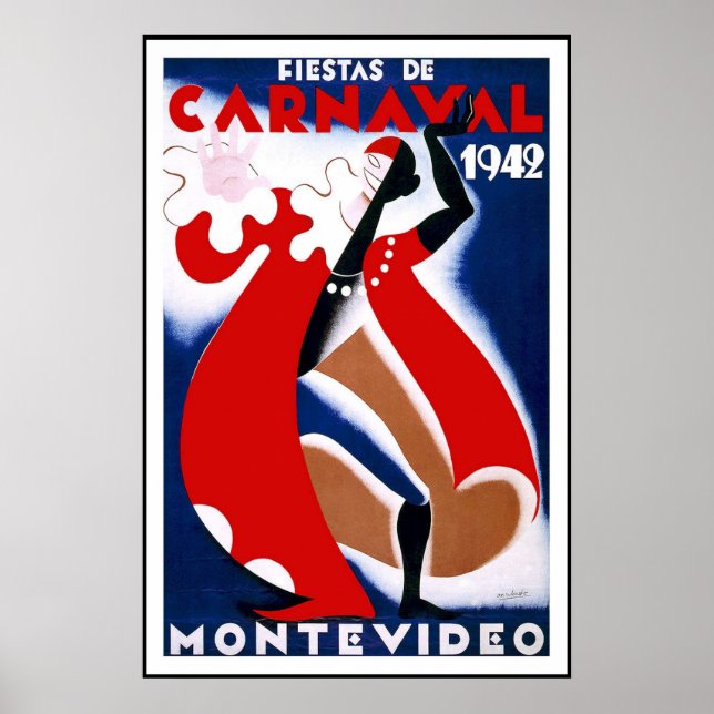 Impression de poster vintage Montevideo Uruguay Fê (Devant)