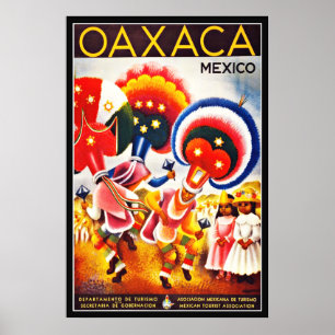 Impression de poster vintage OAXACA Mexique Grand