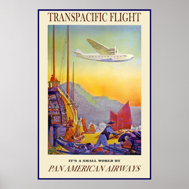 Impression de poster vintage Transpacifique Vol Ai (Devant)
