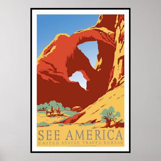 Impression de poster vintage Voir l'Amérique États (Devant)