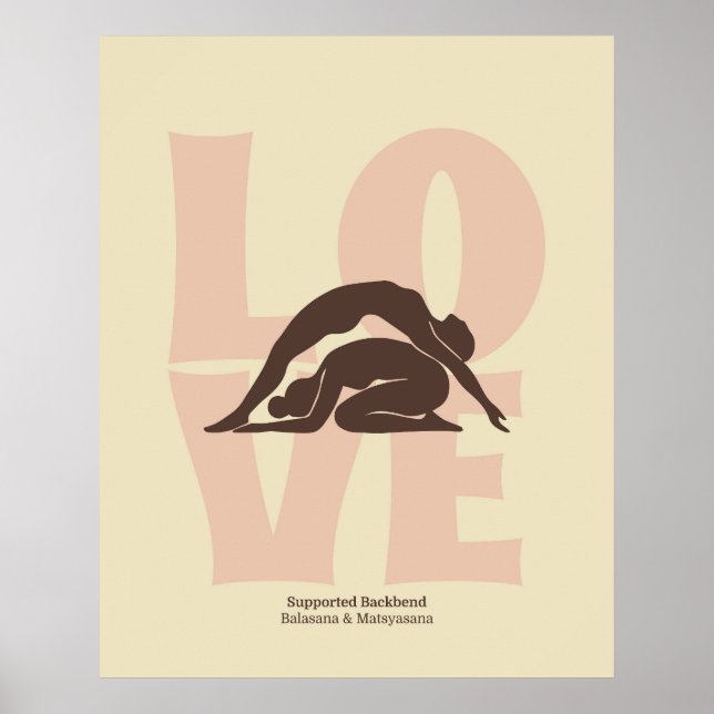 Impression de posture de yoga en couple | Art mura (Devant)