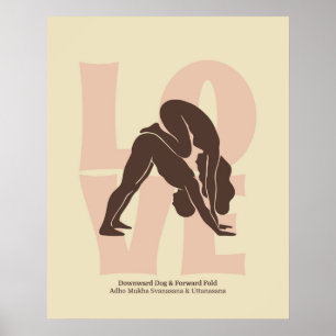 Impression de posture de yoga en couple Art mura