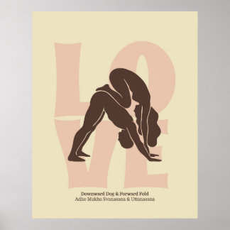 Impression de posture de yoga en couple | Art mura