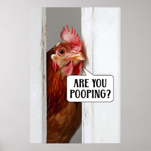 Impression de poulet amusant pour salle de bain Hu