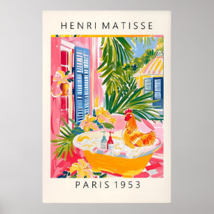 Impression de poulet de style Matisse Art Drôle Sa