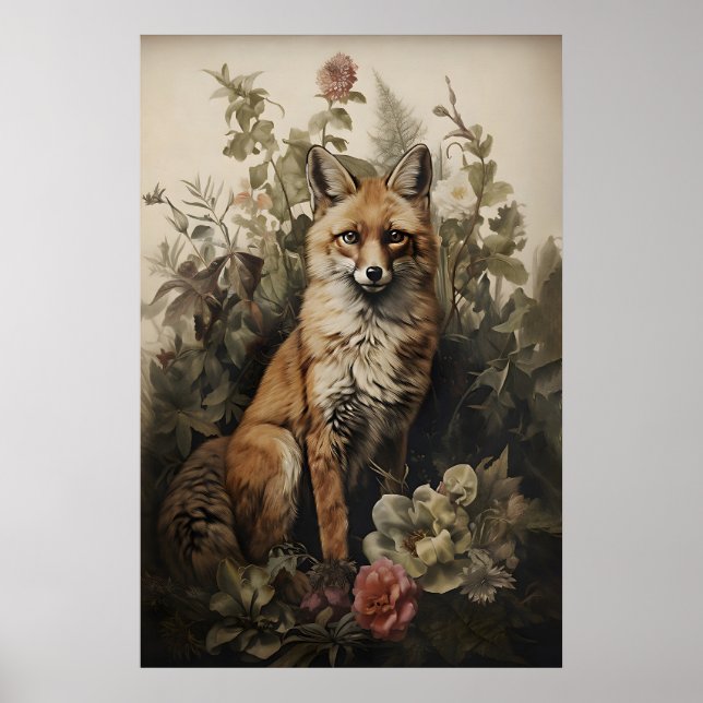 Impression de renard botanique, forêt sombre de l' (Devant)