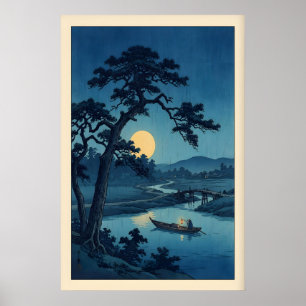 Impression de rivière au clair de lune dans le sty