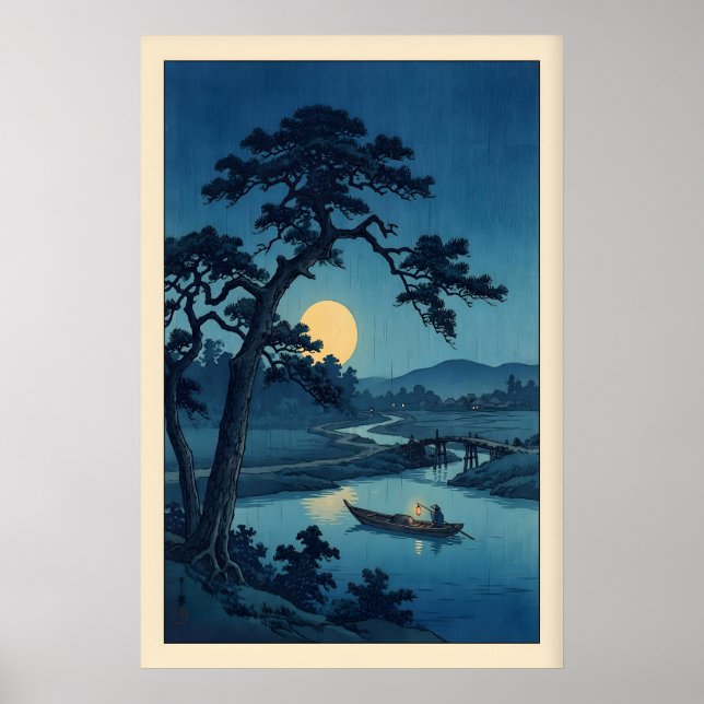 Impression de rivière au clair de lune dans le sty (Devant)