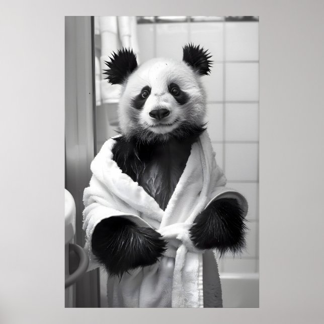 Impression de robe de chambre de panda drôle pour  (Devant)