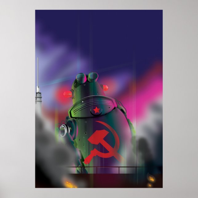 Impression de robot de science-fiction soviétique. (Devant)