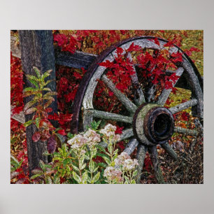 Impression de roue de wagon