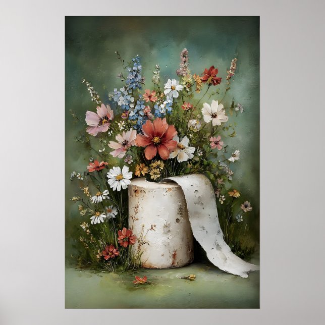 Impression de rouleau de papier toilette floral, s (Devant)