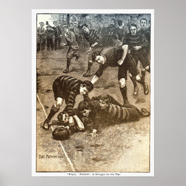 Impression de rugby vintage 1900 (Devant)